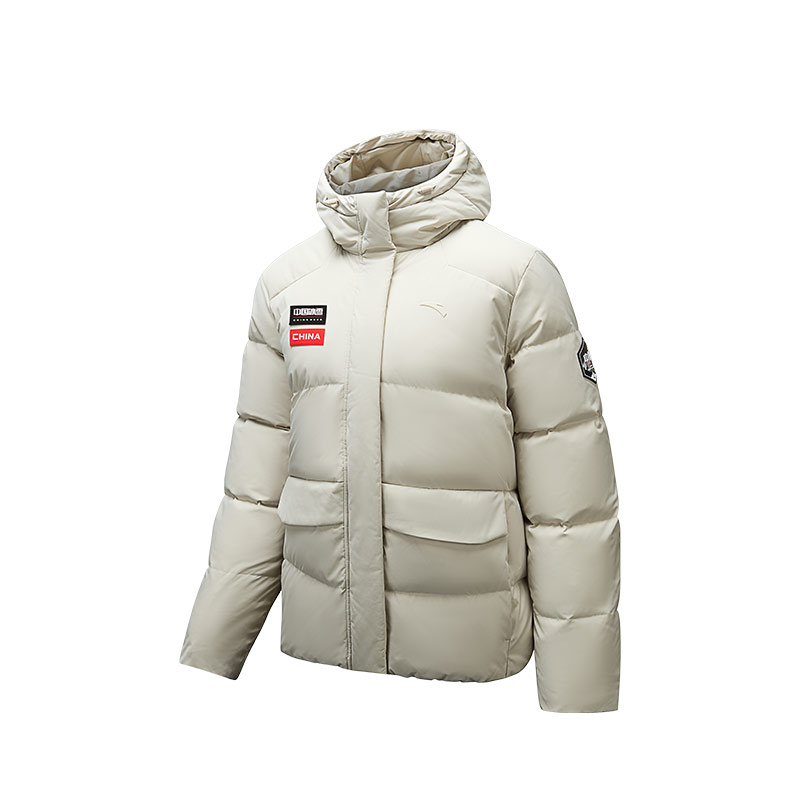 ANTA/安踏【亚冬会同款】冬季保暖加厚冰甲羽绒连帽外套女162447904