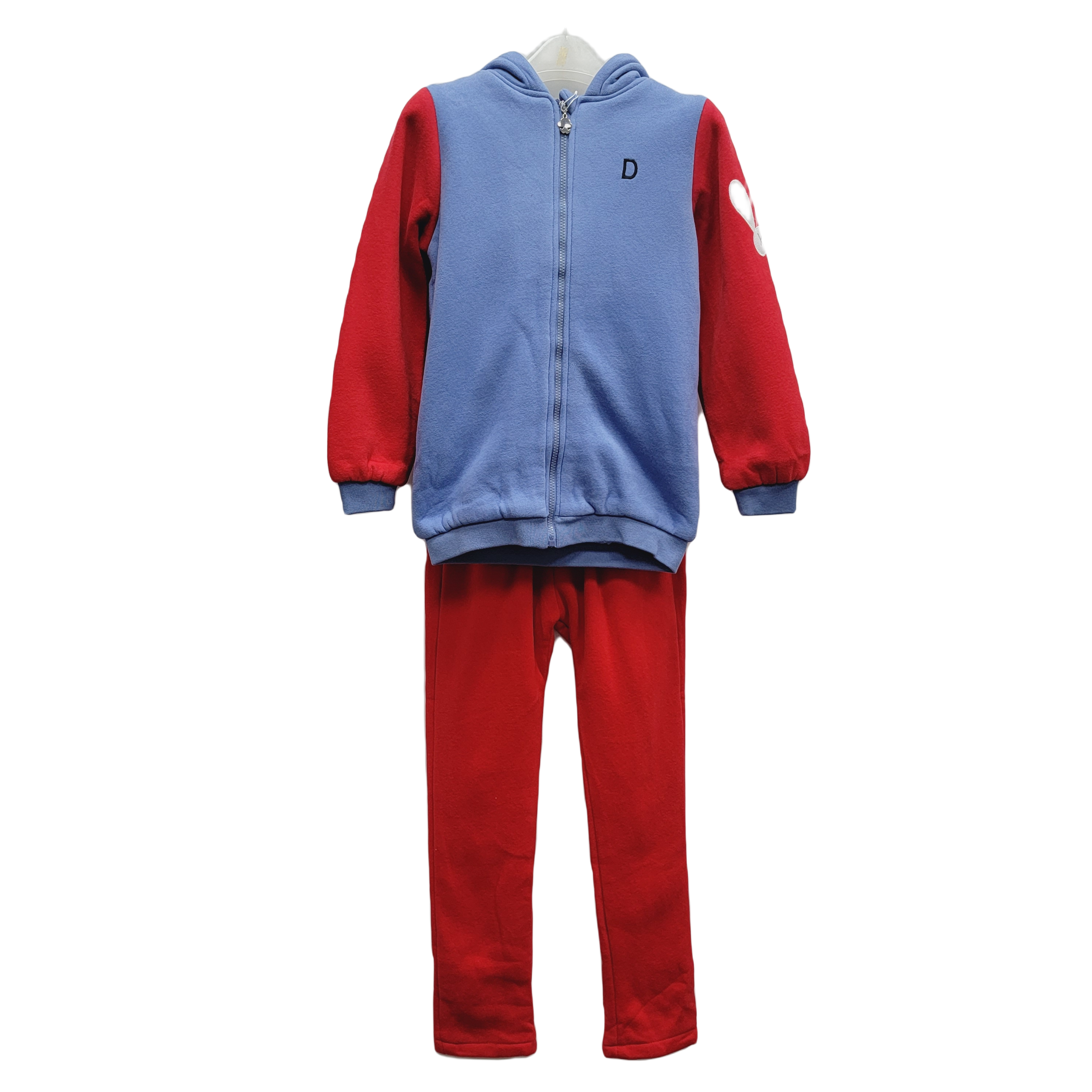 童装秋冬季连帽厚款拼接套装新款时髦洋气两件套SL992(2B10-18)