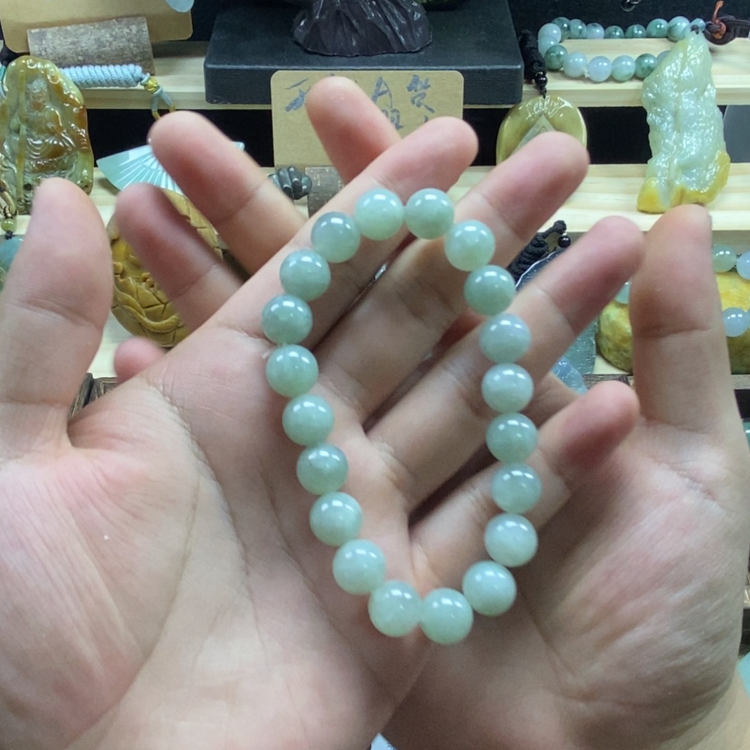 翡翠手串未镶嵌特价卡9.8