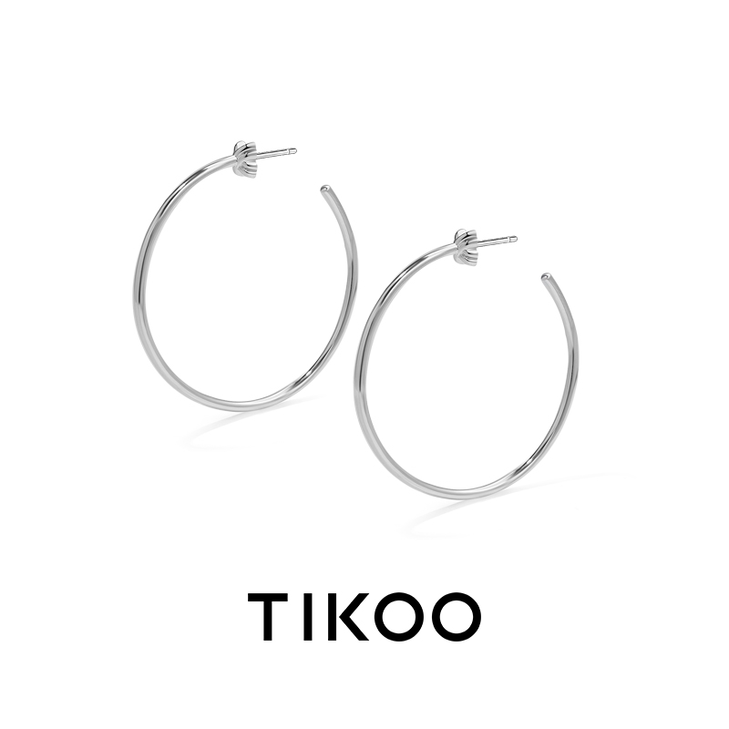 TIKOO 925银耳饰 小众设计感高级感时尚个性港风纯银耳圈气质耳饰