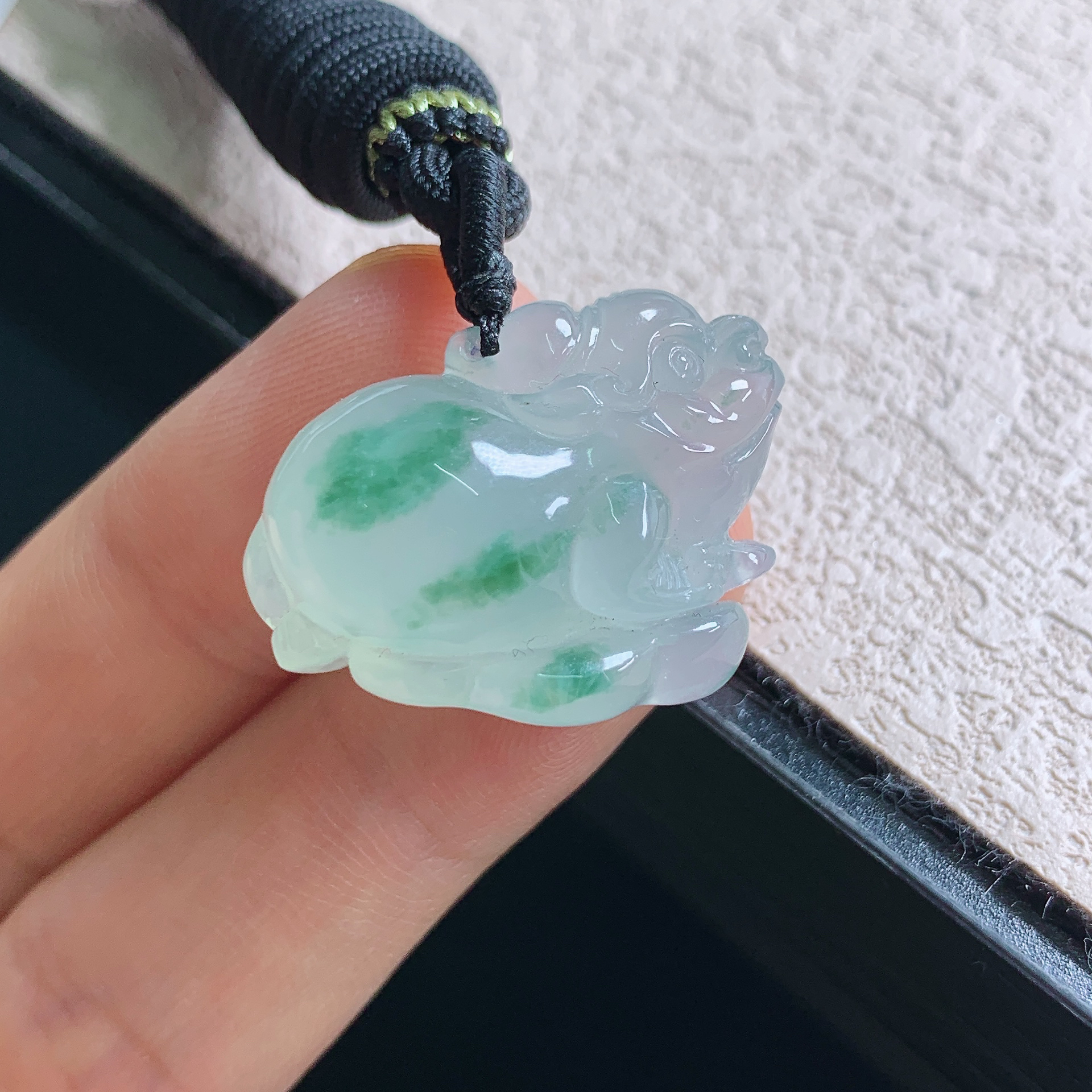 缅甸天然翡翠A货老坑冰种飘花金蟾吊坠玉石玉器珠宝挂件百搭