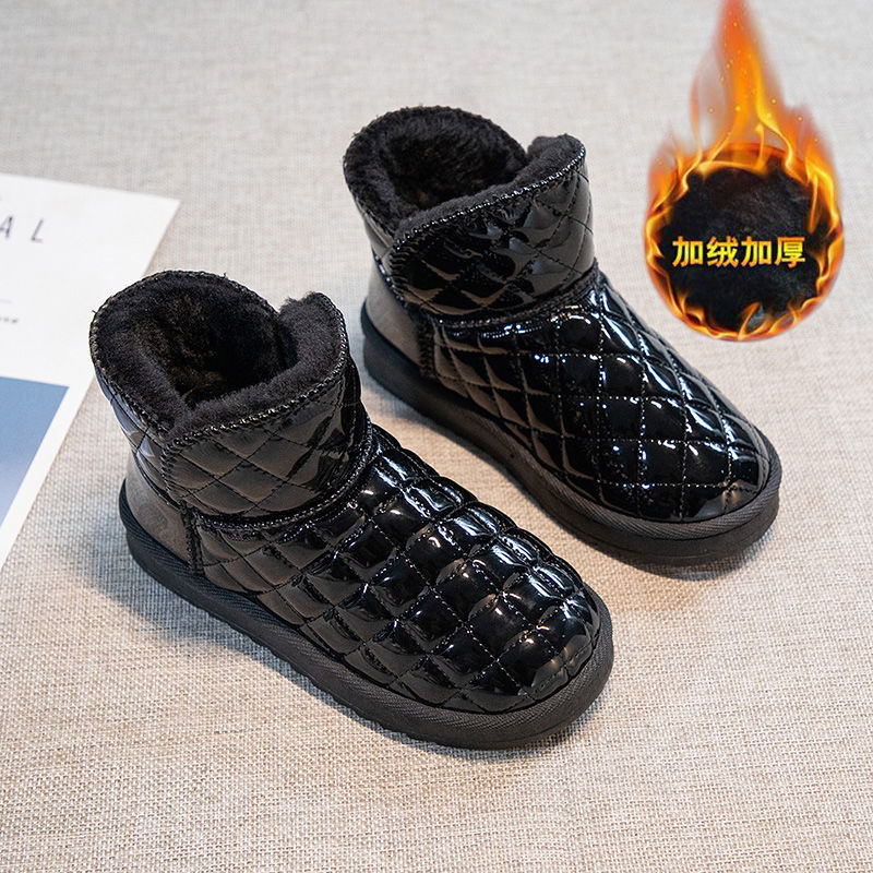 女童雪地靴2023冬季新款儿童靴子加绒男宝宝棉鞋防水防滑小中短靴