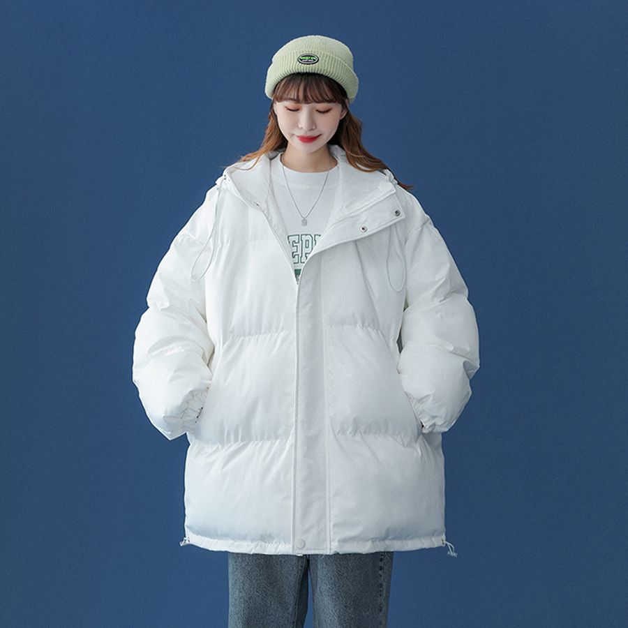 波司豋韩系温柔白色棉服女学生冬季新款加厚保暖棉衣情侣装连帽棉
