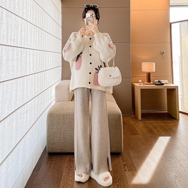 孕妇秋装2023新款时尚小个子加厚开衫外套孕妇毛衣女秋