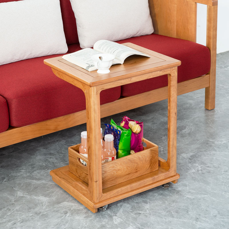 园昌家具  北美红樱桃木沙发移动边几