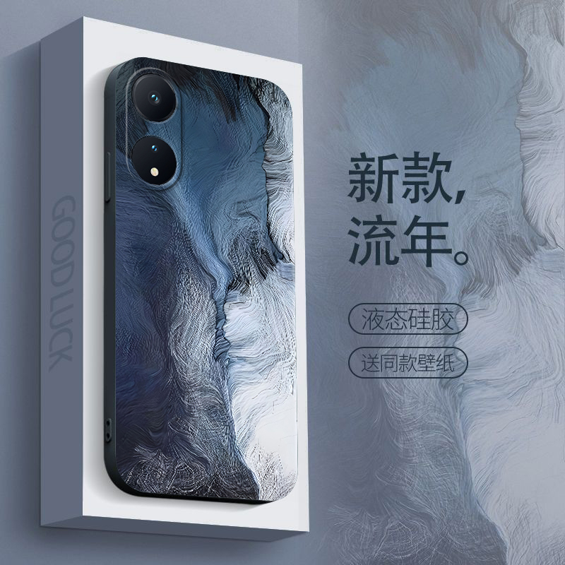 OPPOa1活力版手机壳防摔a1活力版液态硅胶软壳镜头全包保护套水彩