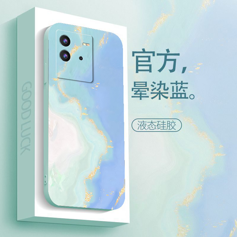 iQOOneo6手机壳镜头全包防摔液态硅胶软壳新网红保护套水彩高级感