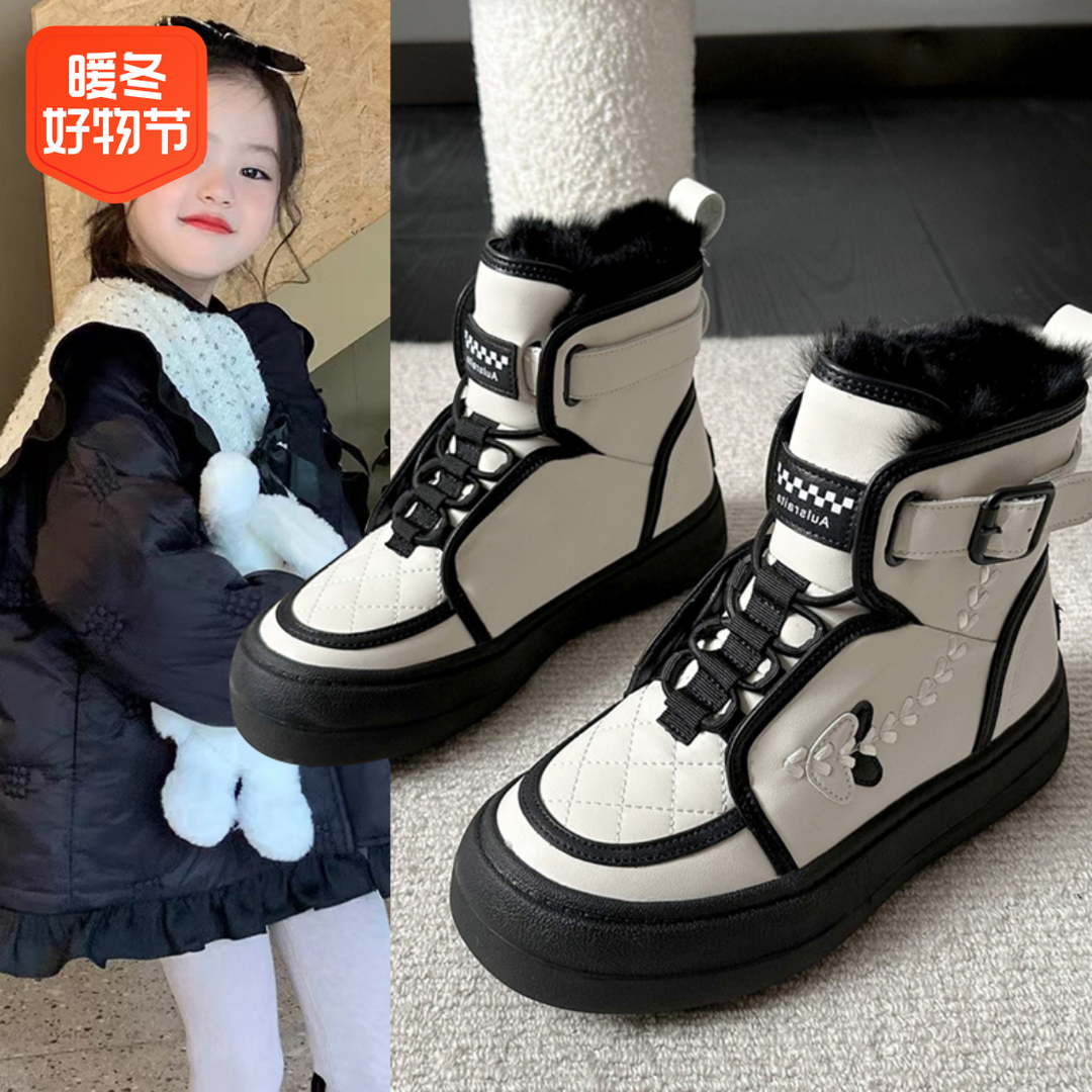 回力瑞儿童雪地棉雪地靴儿童雪地靴女款2023爆款网红加绒加厚棉鞋