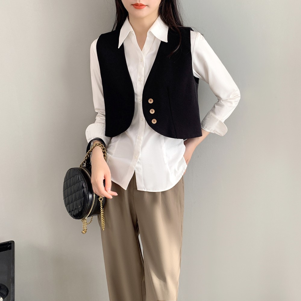 西装春季马甲女短款百搭春秋无袖背心时尚遮肉显瘦坎肩马夹女士