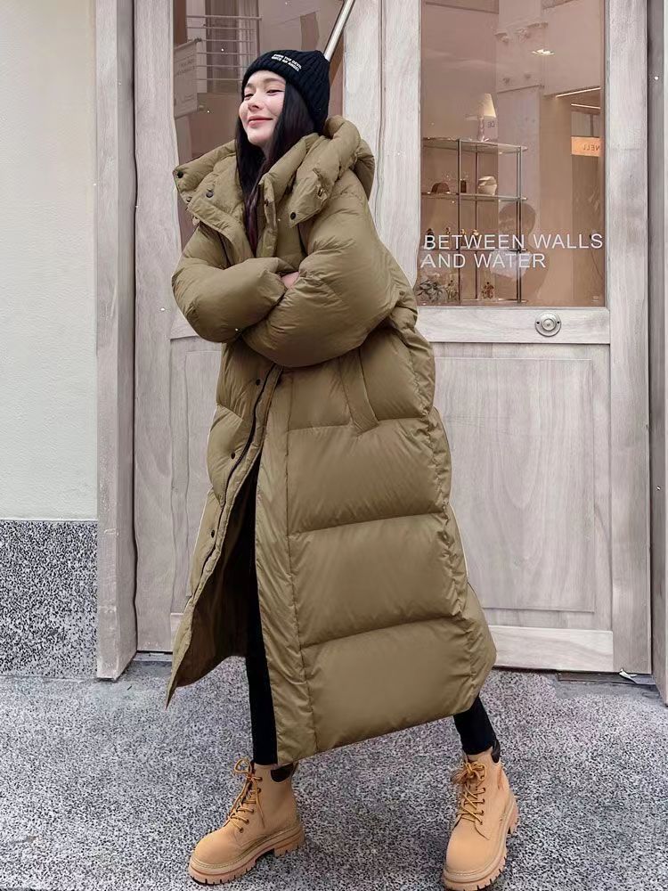 新款羽绒2023冬季新款长款过膝羽绒女韩版宽松大被子羽绒