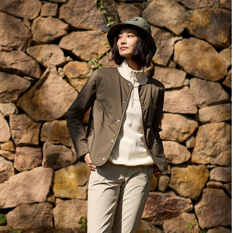 AIGLE艾高秋冬新品WR防泼水SORONA柔软防风棉服BI17