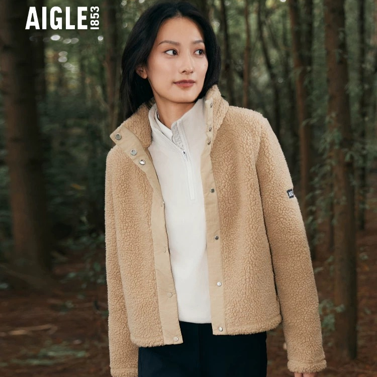 AIGLE/艾高新年款女秋冬保暖时尚休闲耐穿抓绒衣外套女AO21