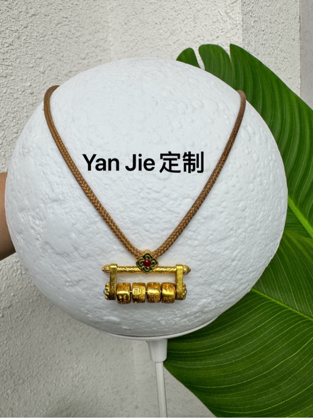 合金吊坠 Yan Jie定制.新中式宫廷风百福锁吊坠