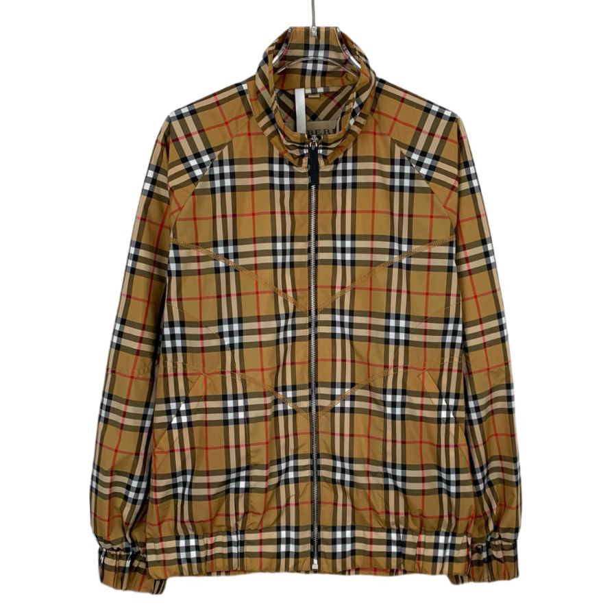 95新 BURBERRY/博柏利 经典格纹拉链夹克外套 S码 016043