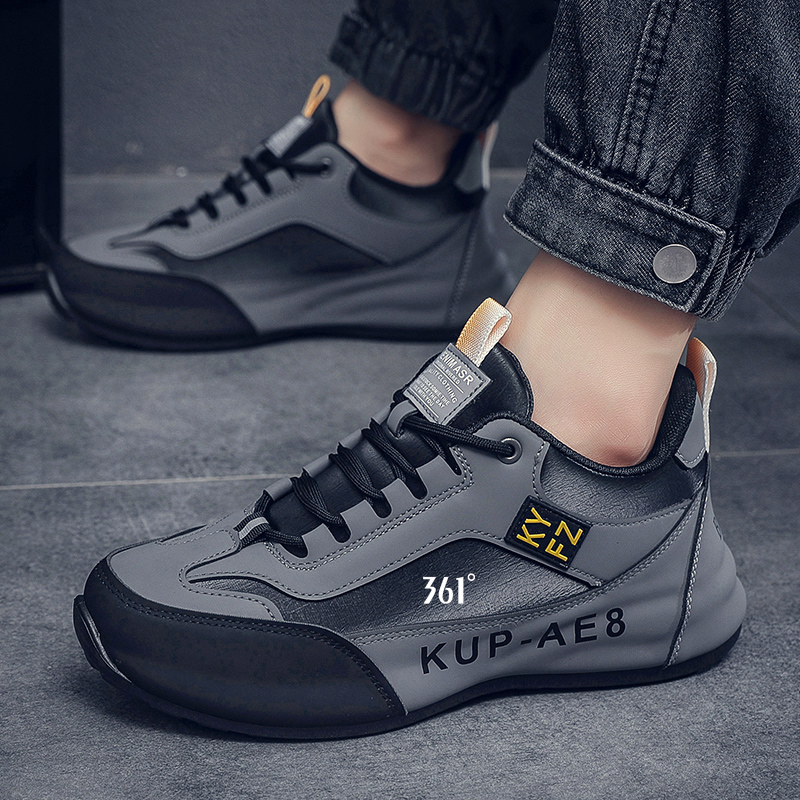 361度男鞋2023秋冬新款男士皮面时尚百搭休闲鞋软底防水包底鞋潮
