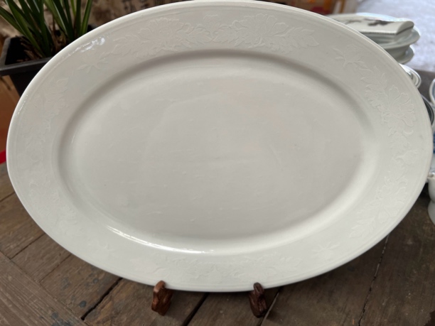 醴陵暗花高温细白瓷鱼盘瓷泥好老库尾货微瑕