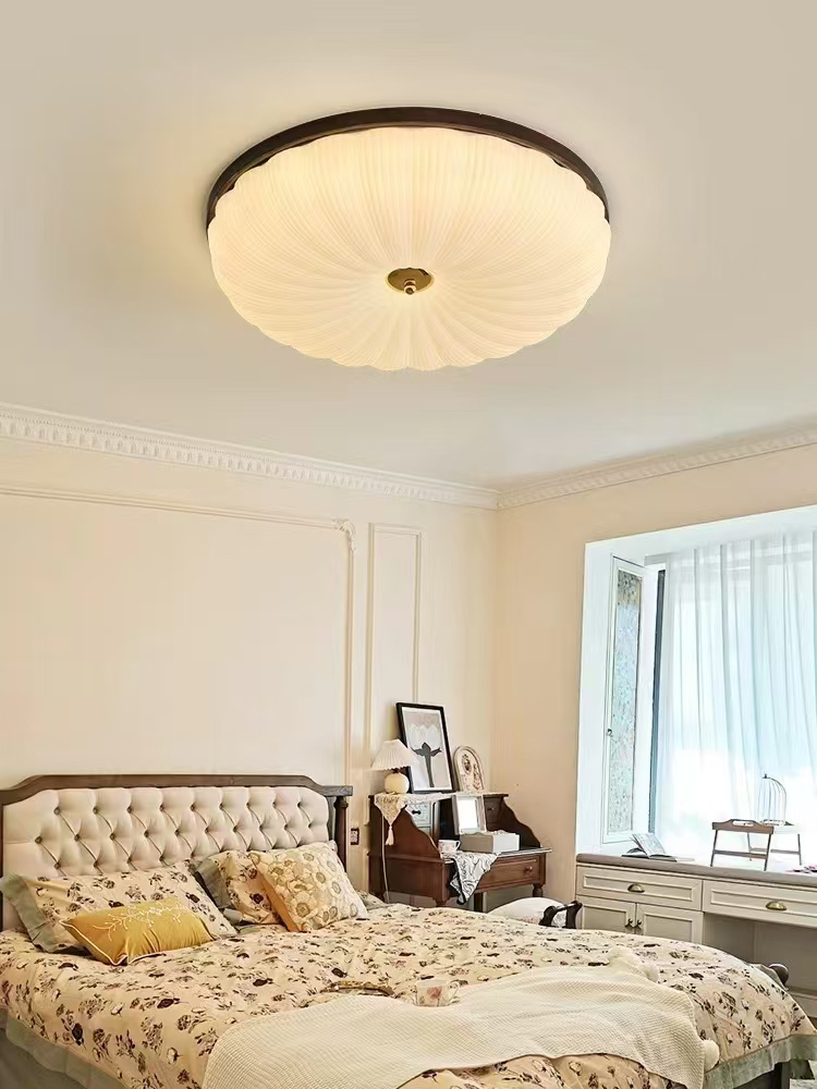 全光谱护眼防蚊虫卧室中古复古美式新中式实木护眼灯具灯饰全套