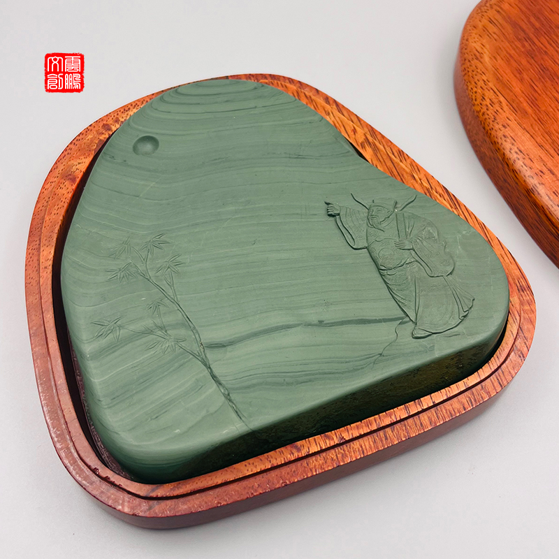 云鹏洮砚 指日高升喇嘛崖老坑鸭头绿四大名砚文房四宝洮河砚