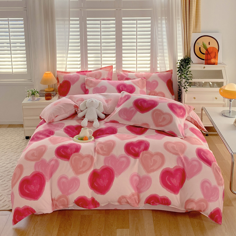 春夏新款斜纹四件套单双人印花磨毛床单被套宿舍三件套四季通用商品图