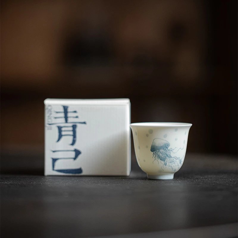 【三柒陶坊】青己-玉瓷-水母-舍予茶杯