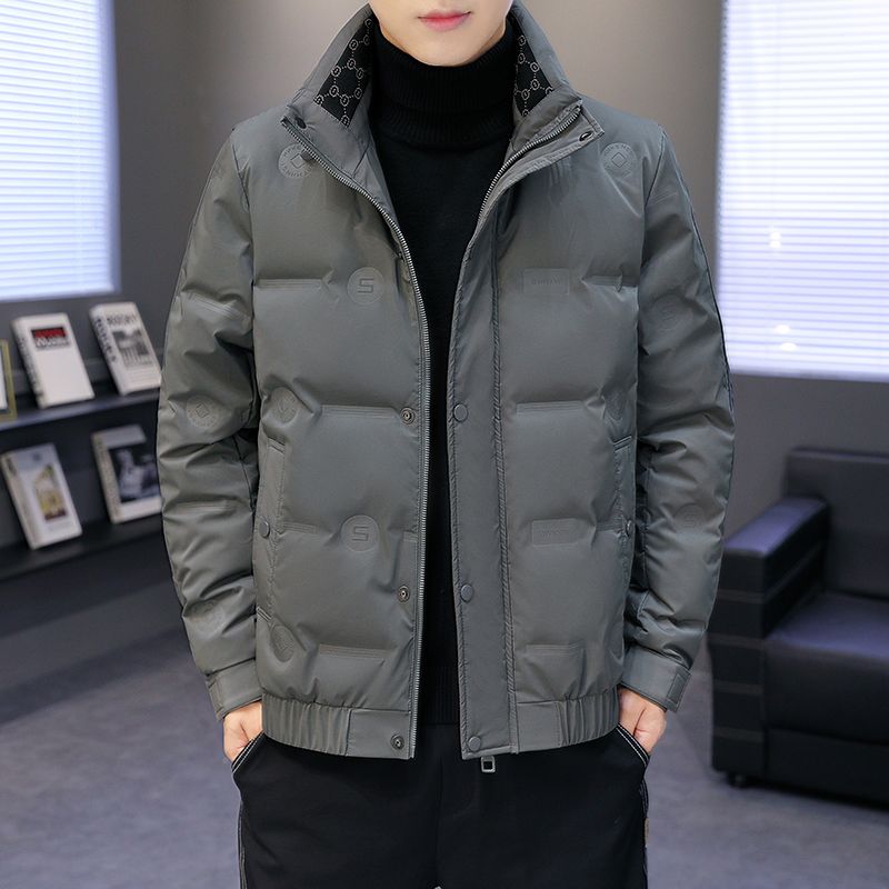 以纯羽绒服男冬季新款2023青年潮流帅气韩版加厚保暖休闲立领短款