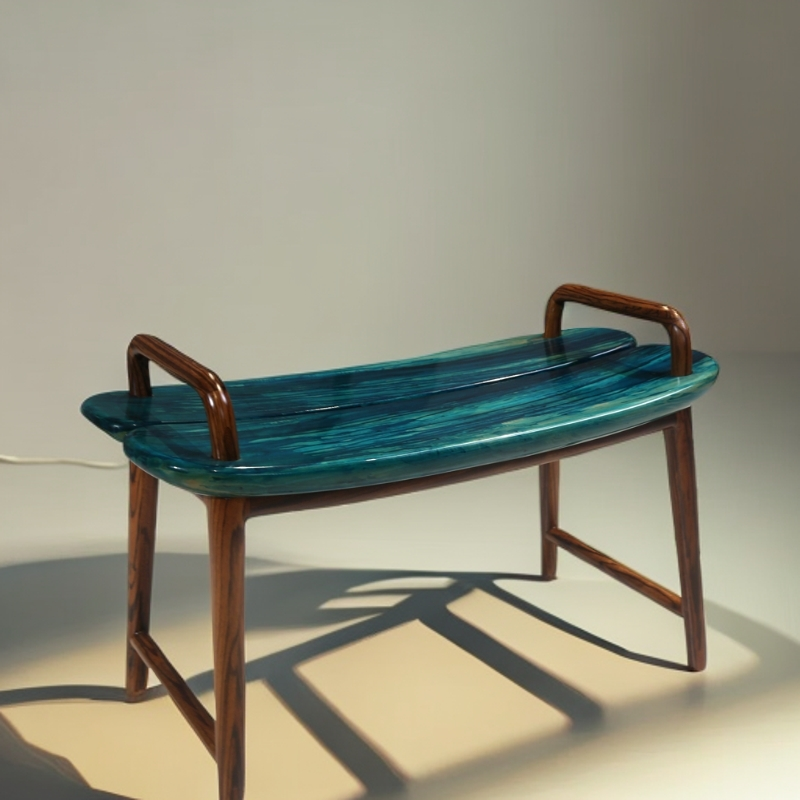 无品牌【艺智居】原创设计简约实木家用茶椅客厅休闲椅复古做旧凳子