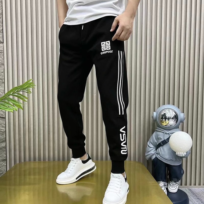 爆款2023新款秋季潮牌条纹拼接卫裤男韩版百搭休闲裤男士高档卫裤