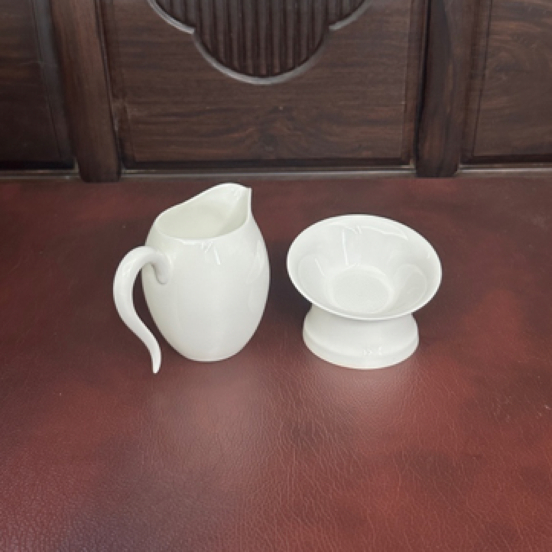 潮州骨瓷防烫手把公道杯250毫升大号分茶过滤器家用陶瓷茶具