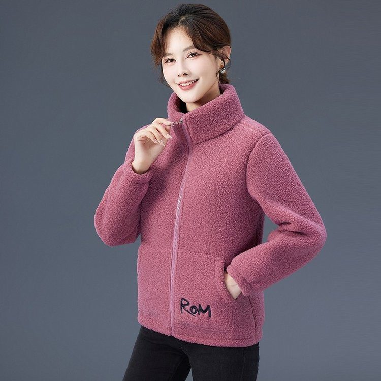 颗粒绒外套女超厚中老年妈妈冬装2025新款加厚加绒颗粒绒棉衣