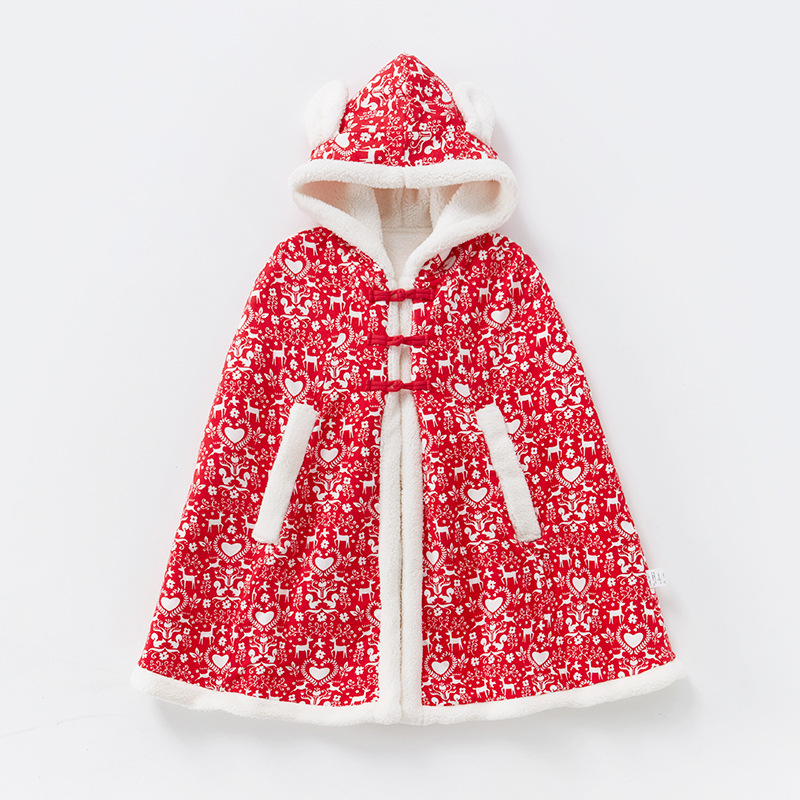 【亏本促销】婴儿斗篷秋冬季外出长款防风挡风加厚冬天连帽小儿童