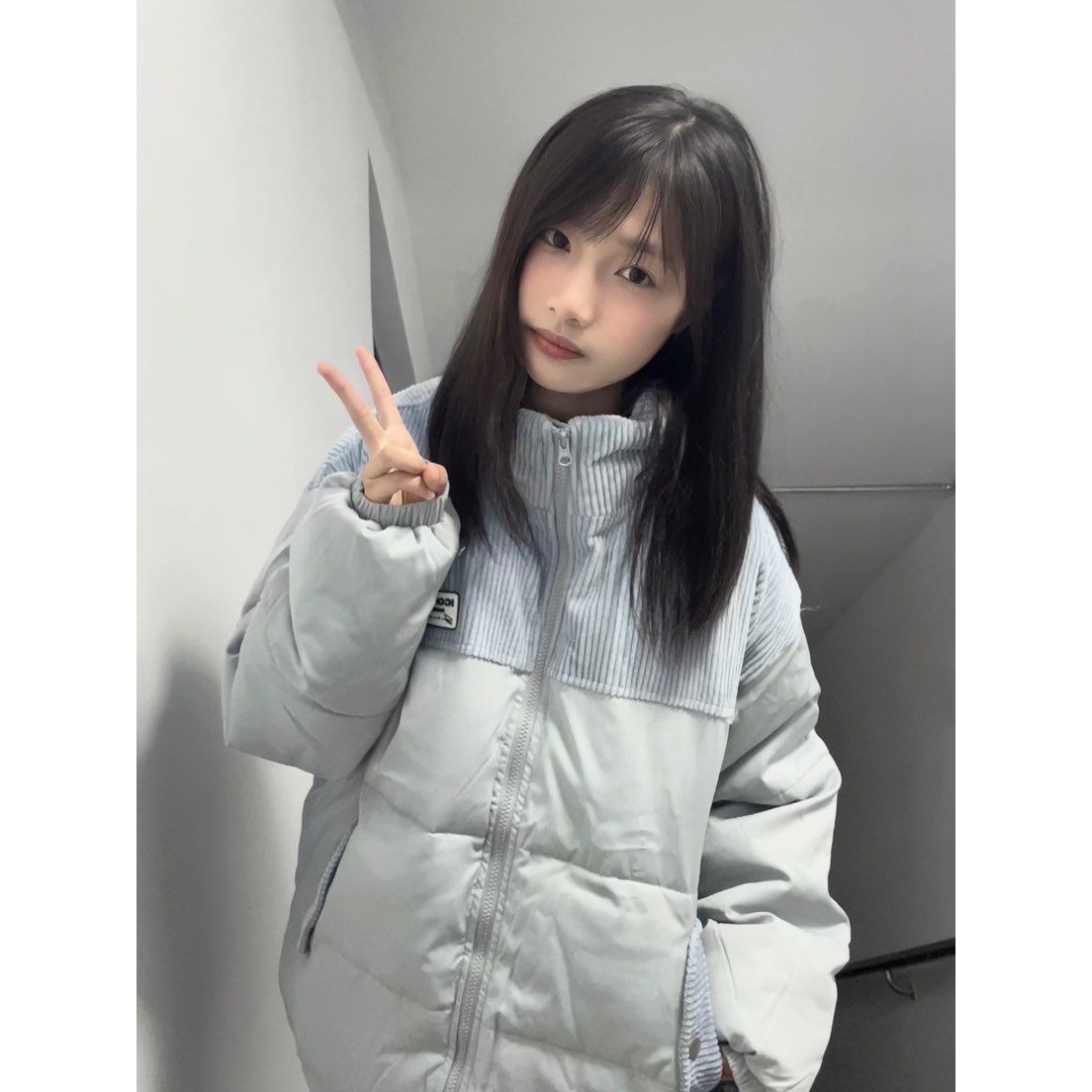 潮流秋冬新款冬装大码字母刺绣拼接立领棉服女2023年冬季加厚保暖