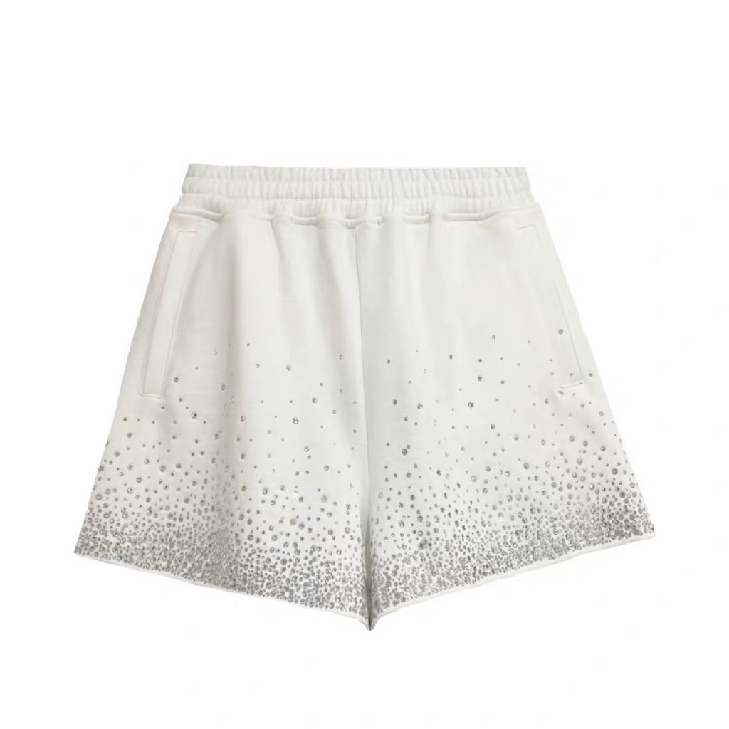 轻奢潮牌春季新款满天星短裤白色时尚