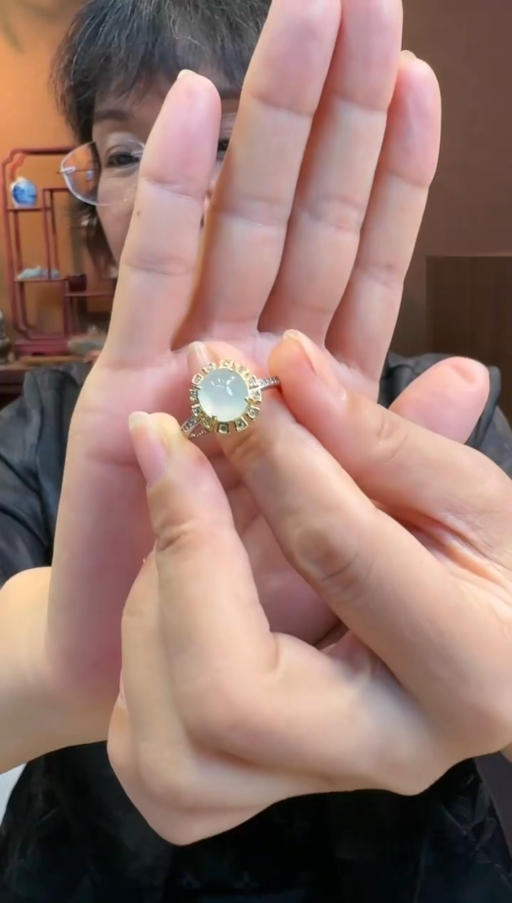 【闪购商品】翡翠戒指银S925镶嵌戒指