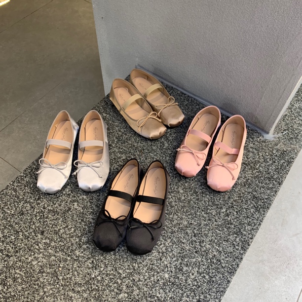 晚风温柔甜美气质软底缎面单鞋法式优雅玛丽珍鞋知性淑女芭蕾鞋