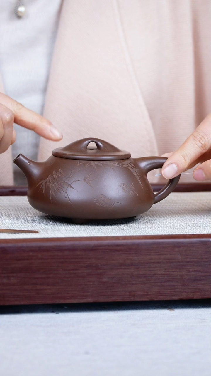 【闪购商品】紫砂茶壶老艺人革紫泥景舟石瓢240cc蒋建华
