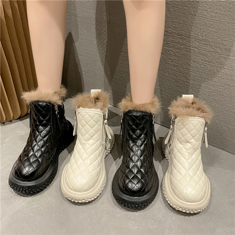 秋冬季回力休闲女鞋雪地靴女新款2023高帮加绒保暖短靴防滑软网红