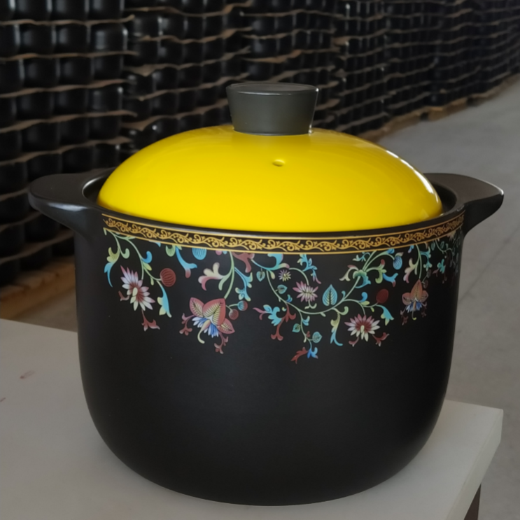 【工厂自营】好运连连陶瓷砂锅 家用炖锅 工艺贴花 多功能汤煲