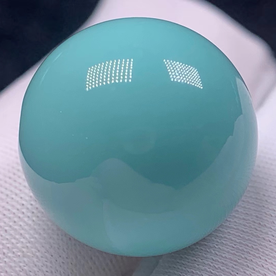 湖北原矿绿松石圆珠14mm全品干净无暇无油无水玉化圆形绿色时尚