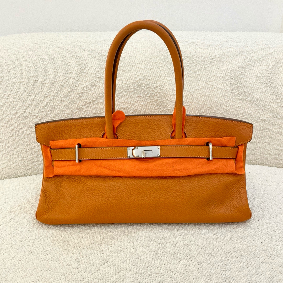 99新 Hermes/爱马仕 shoulder hac 爱马仕橙togo皮 框J刻 0622a1