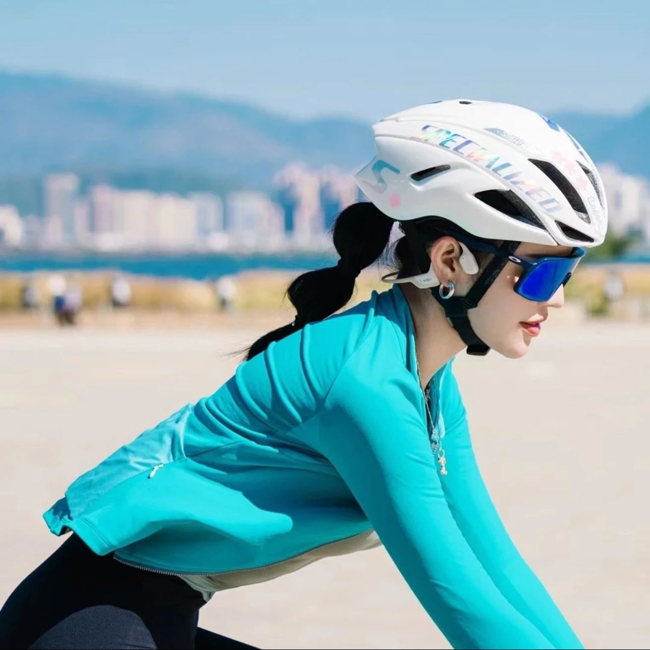 CCN女款抓绒长袖骑行服上衣户外运动公路车山地车骑行服