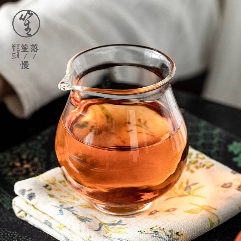 落笙玻璃公道杯小号耐热家用分茶器日式高硼硅透明公杯迷你泡茶杯