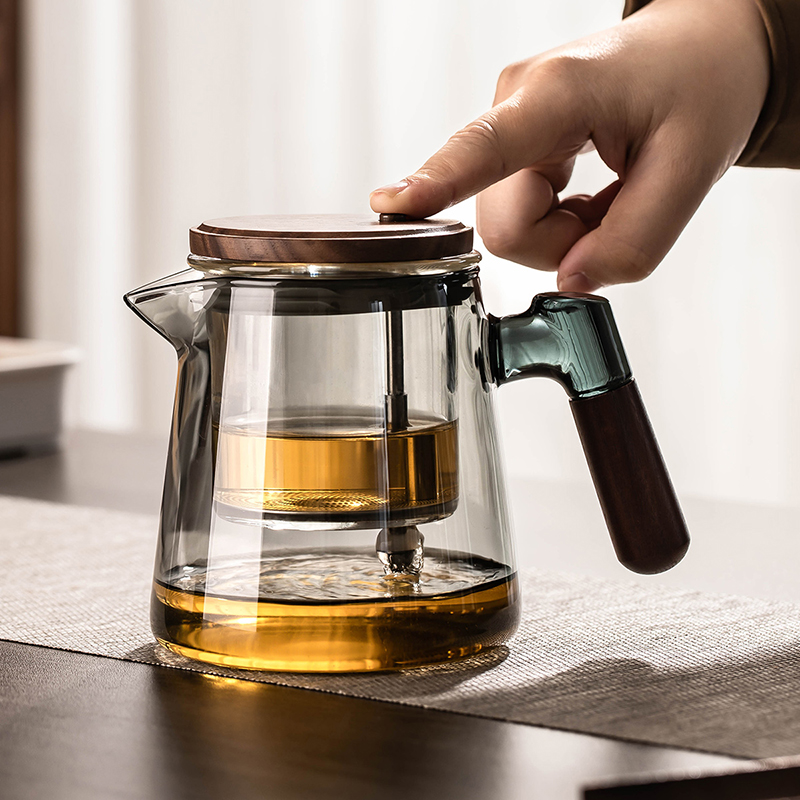 飘逸杯泡茶壶一键茶水分离办公室家用泡茶神器飘逸玻璃茶壶茶具器