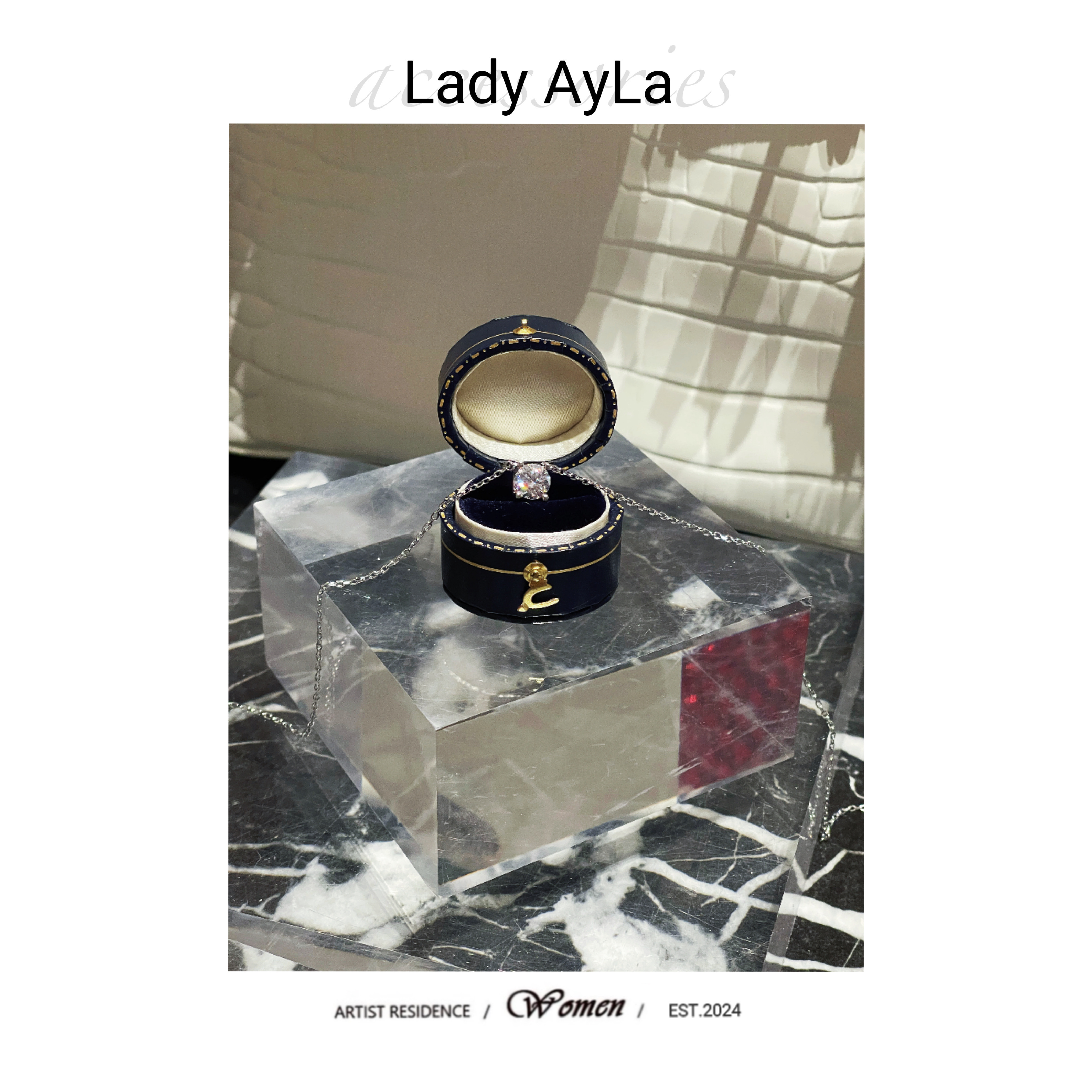 坠链均925银莫桑石 牛头莫桑轻奢镶嵌精致时尚项链AL712