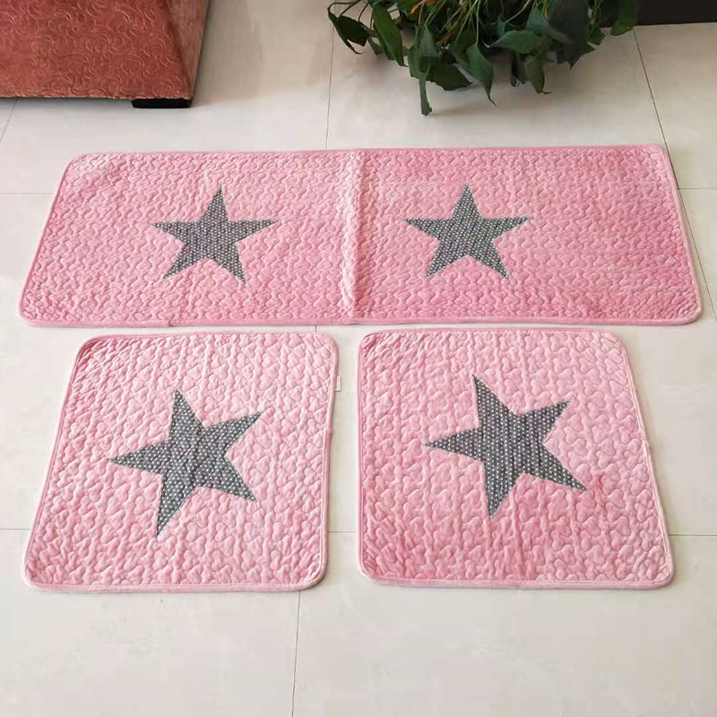 五座汽车通用坐垫三件套水晶绒绗缝夹棉防滑保暖不带卡扣可机洗