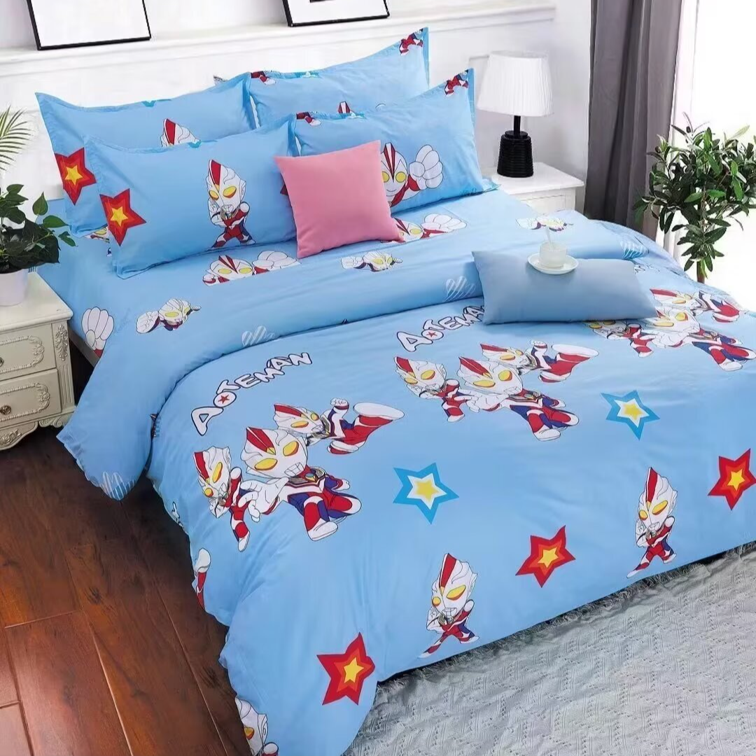 【奥特慢1】卡通纯棉斜纹布料加工亲肤透气被罩现场裁布料送拉链