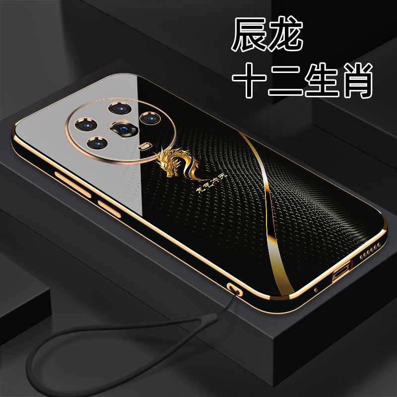 适用【荣耀Magic4】十二生肖个性创意高颜值防摔电镀硅胶手机软壳