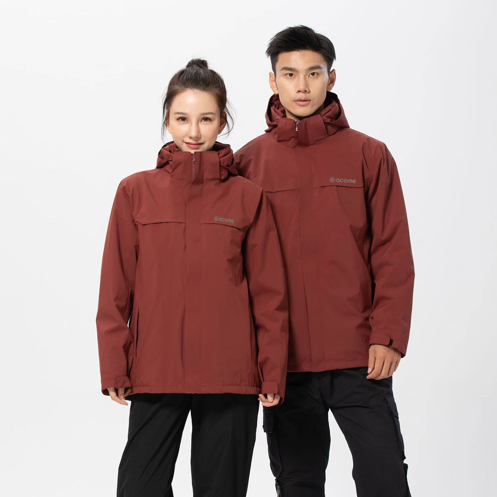 阿珂姆冲锋衣男女三合一户外徒步登山服防风防雨旅游装备情侣加绒