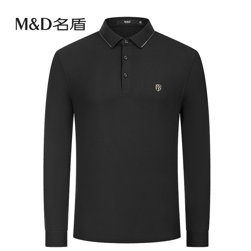 MD名盾男士衬衫袖口Polo衫2025春秋商务休闲中青年翻领t恤11596