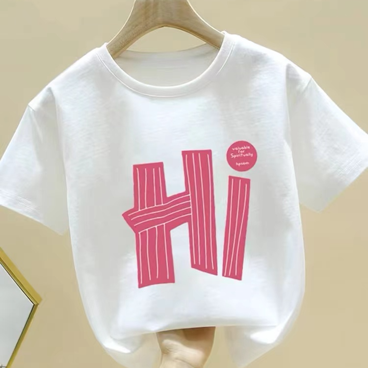 女童夏季圆领字母短袖