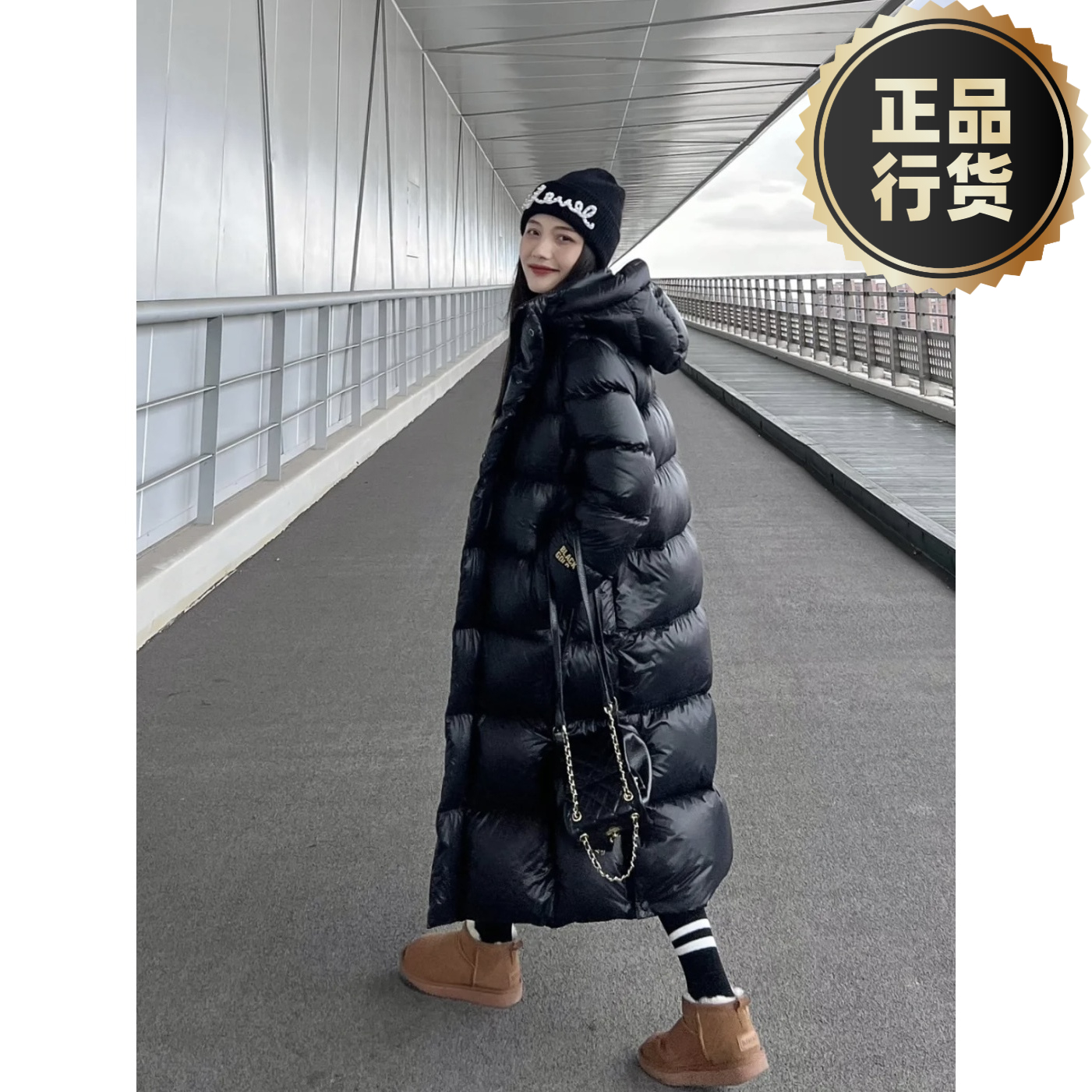 热销黑金羽绒服男女情侣冬季2023年新款中长款过膝极寒超厚潮流